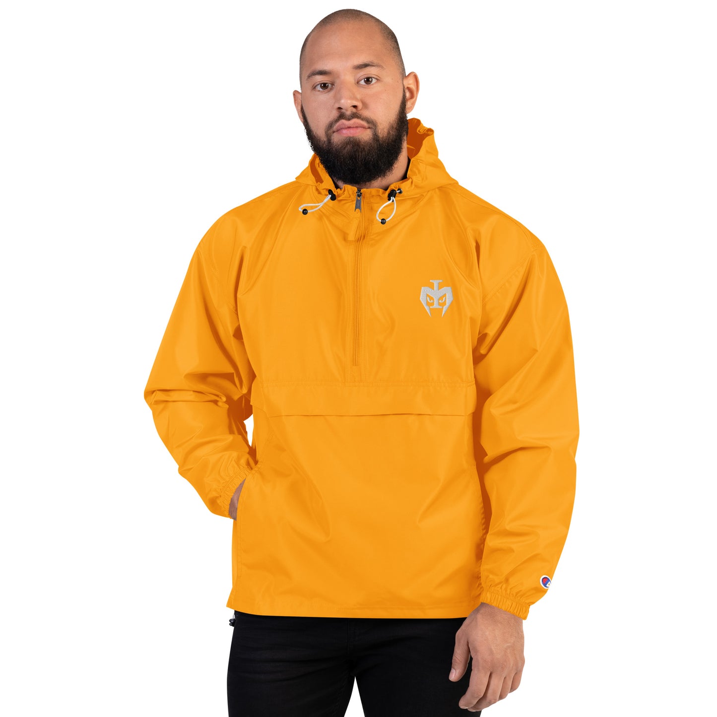 Embroidered Champion Packable Jacket (White Logo)