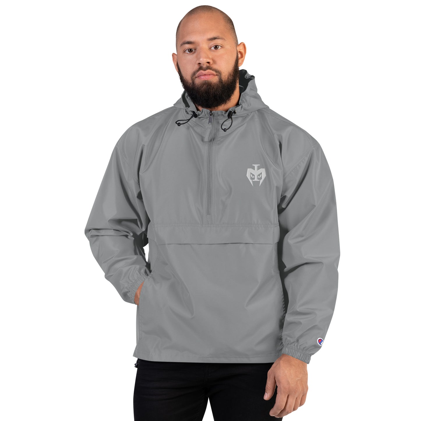 Embroidered Champion Packable Jacket (White Logo)